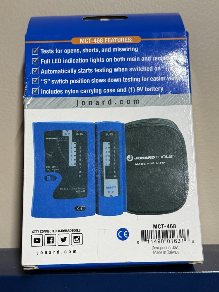 Jonard Tools Mct-468 Modular Cable Tester