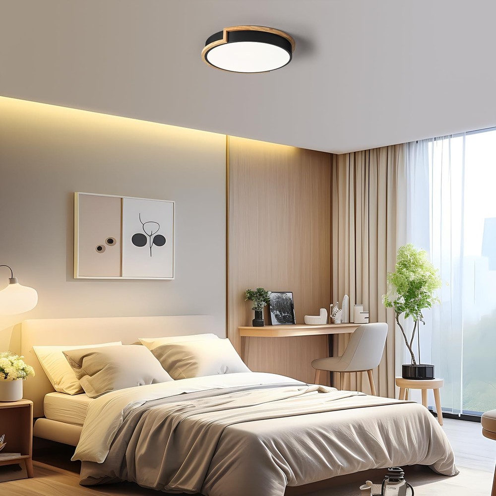 Modern LED Close to Ceiling Light, Round Flush Mount Ceiling Lighting Fixture...