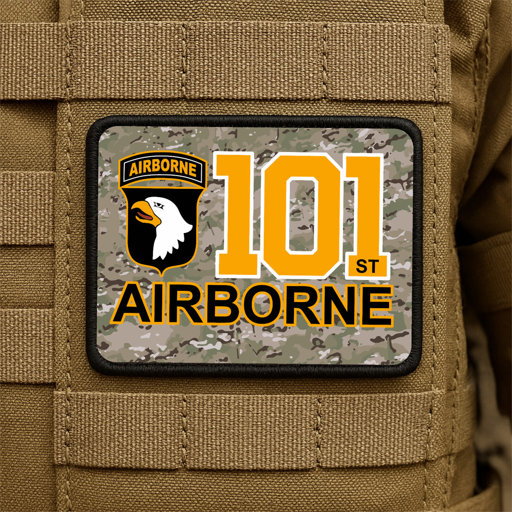 101st Airborne Division Printed Morale Patch -3 Inch X 4 Inch, Hook & Loop Back