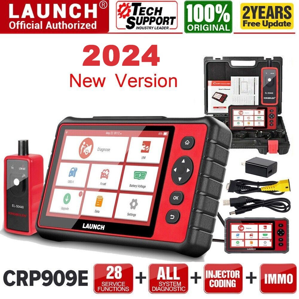 LAUNCH CRP909E Pro Elite Car Diagnostic Tool OBD2 Scanner Key Coding Full System