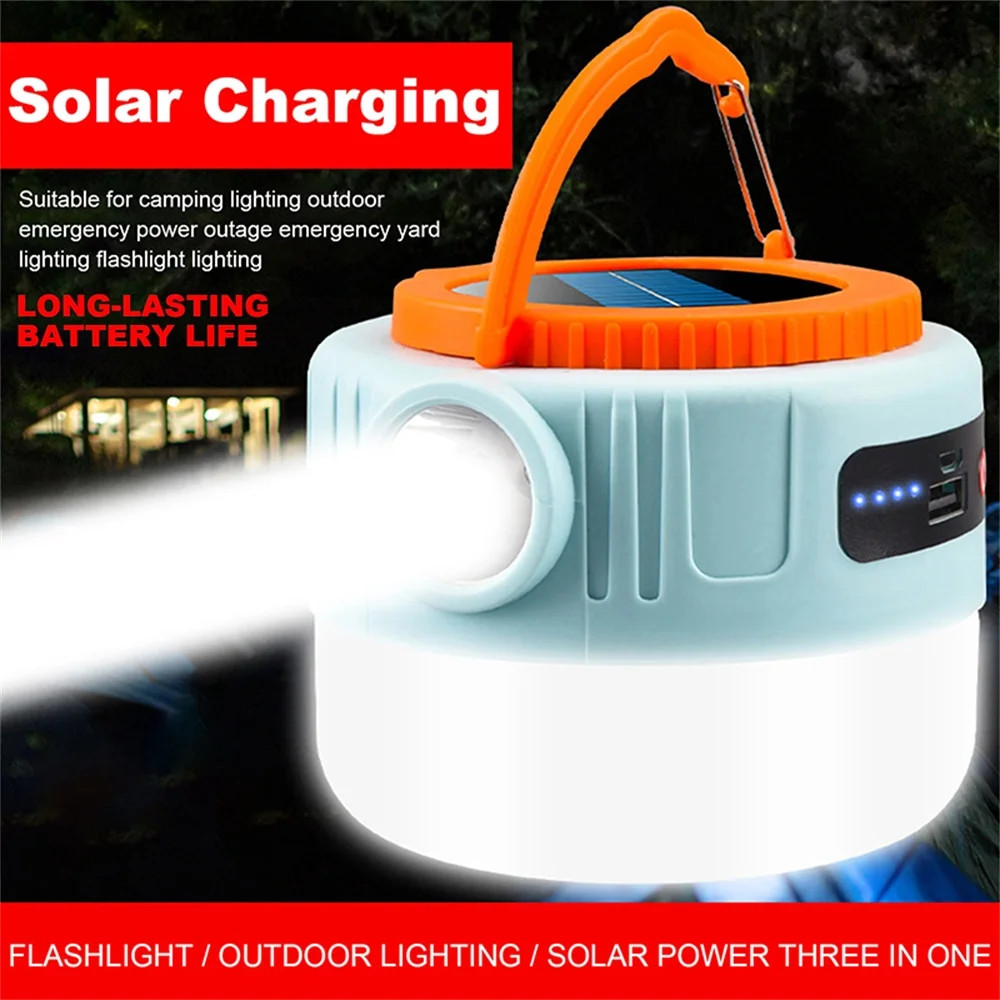 Solar LED Camping Light USB Rechargeable Outdoor Lantern
