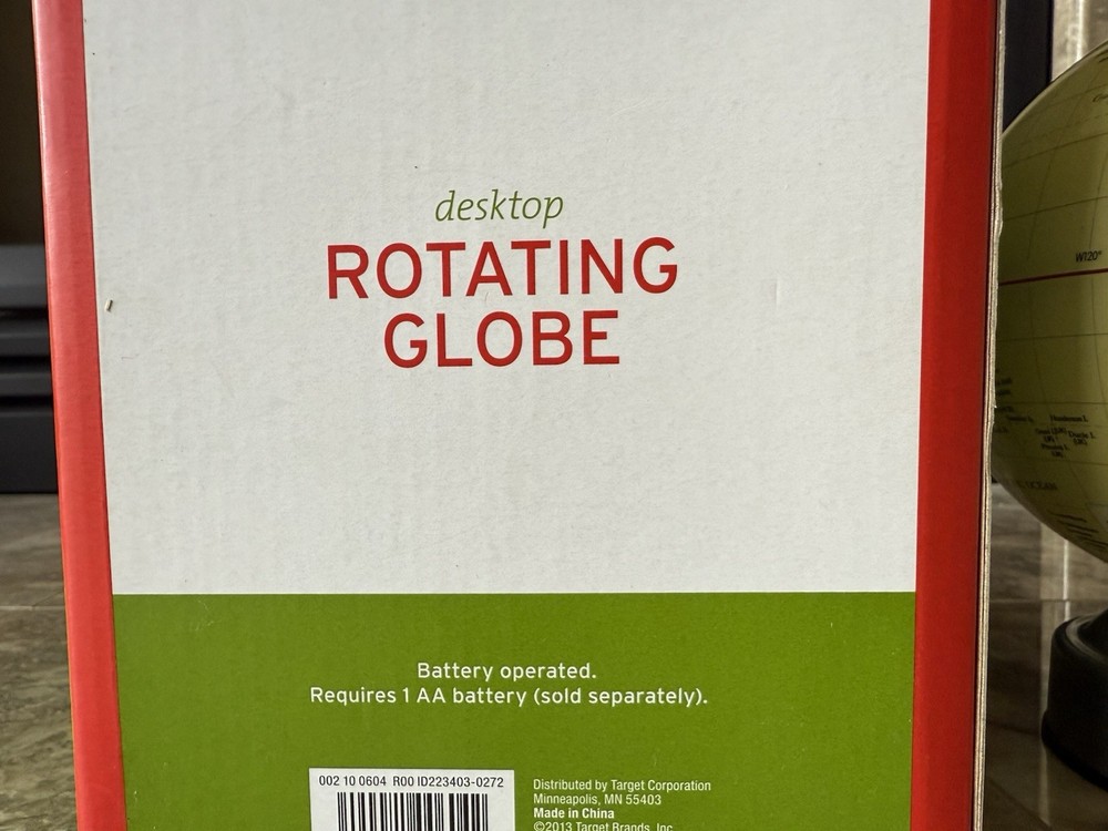7”x5.5” Desktop Battery Powered Rotating Globe