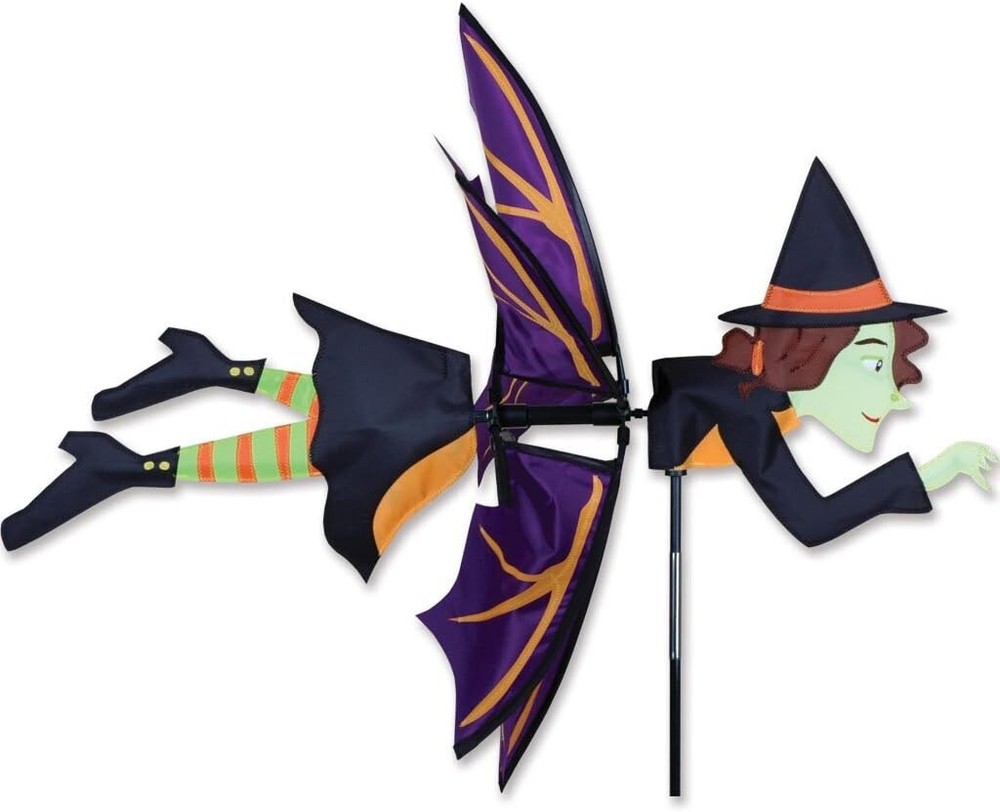 Halloween Flying Witch Wind Spinner 32.5"