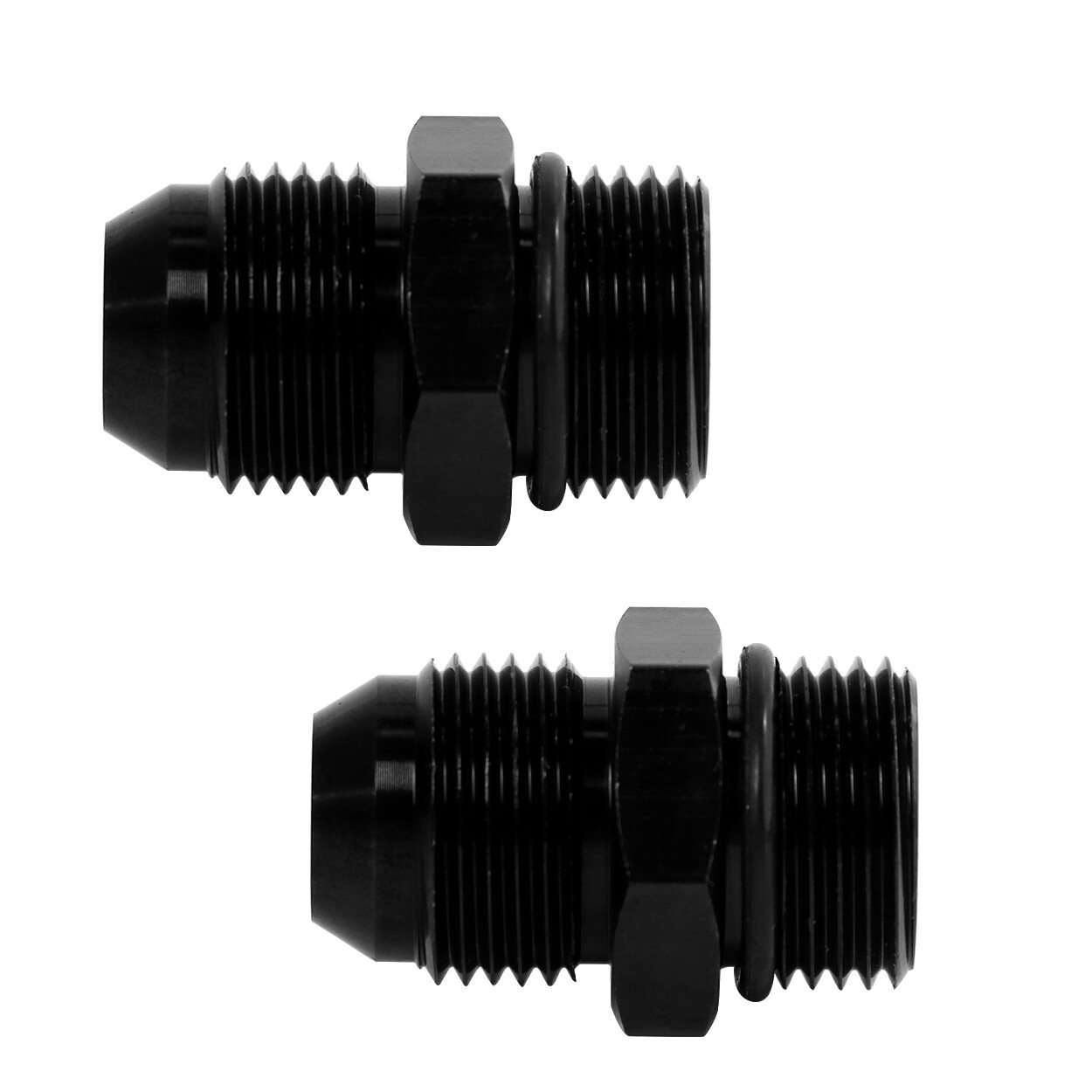 ORB O-ring AN10 10AN to AN10 10AN Male Adapter Fitting Black Pack of 2