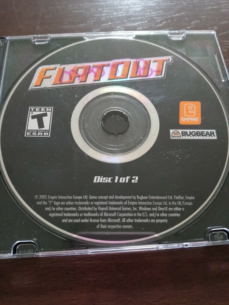 Flat Out PC game Disc 1 CD