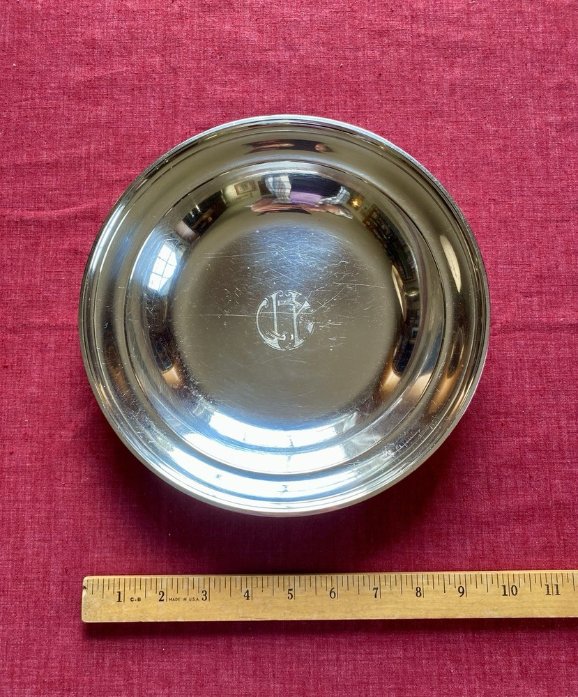 Gorham Sterling Silver Bowl, 10” Diameter, With Monogram, 424 Grams