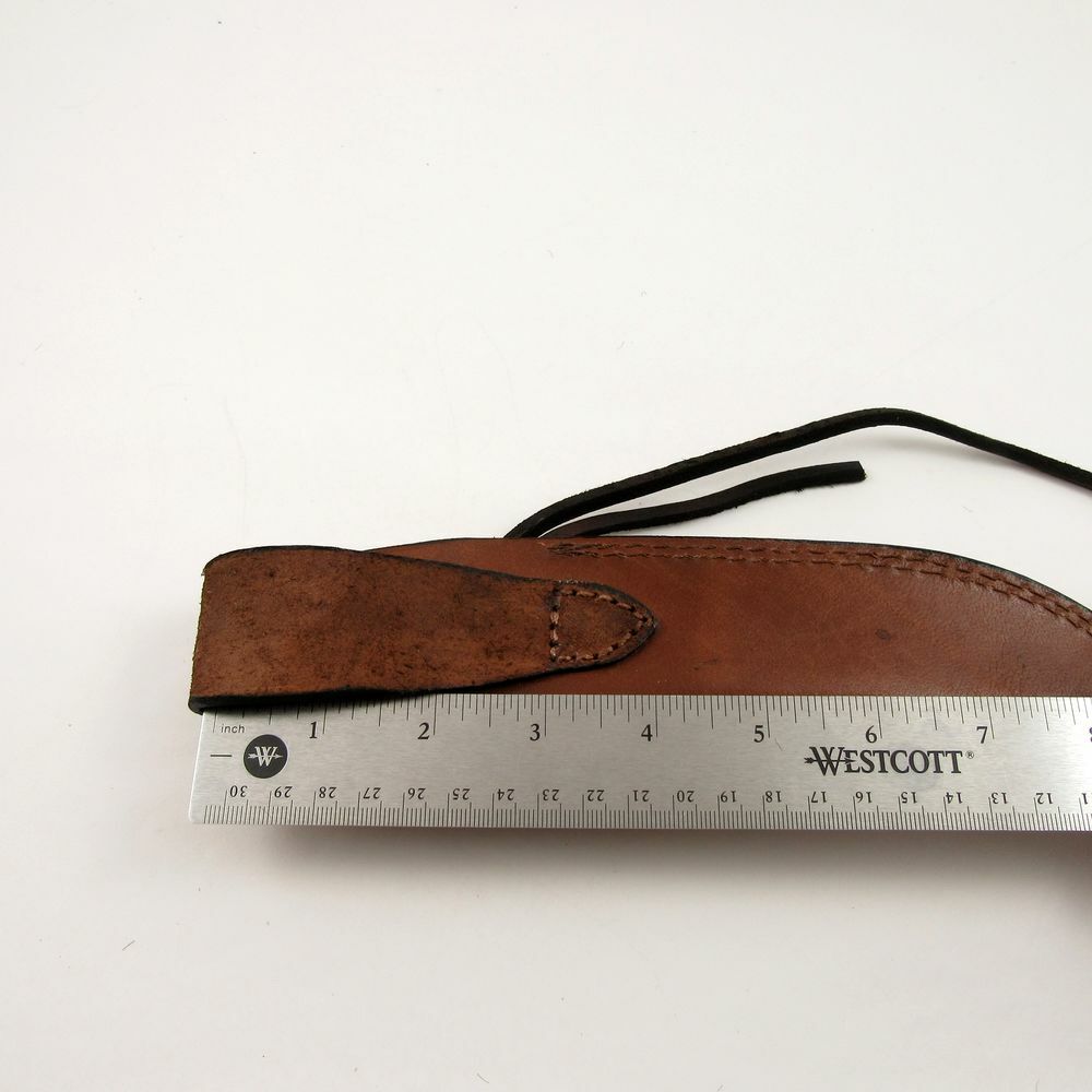 Knife Sheath Leather Belt Fixed-Blade Brown 10" - Fits Blade up to 5.5" x 1.25"