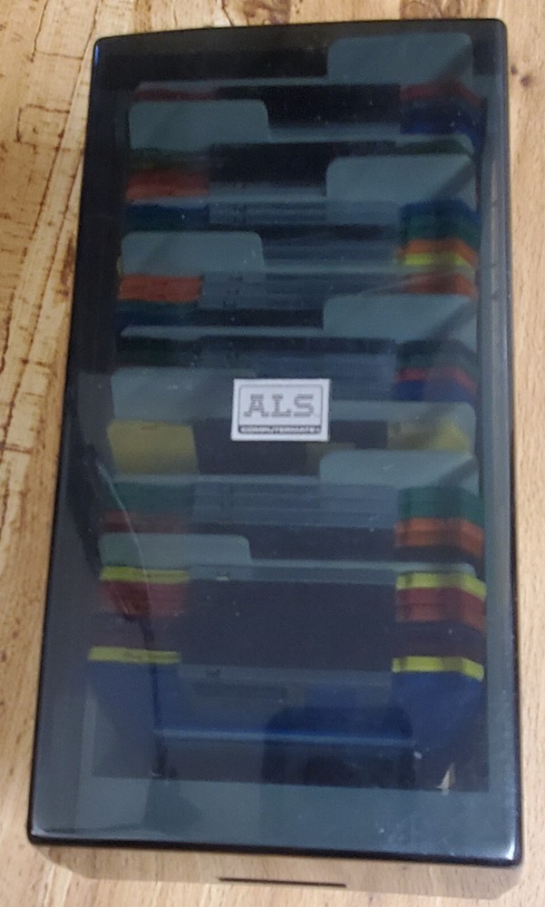 ALS Computermate Floppy Disk Organizer Holder Case Holds 50 Has 34