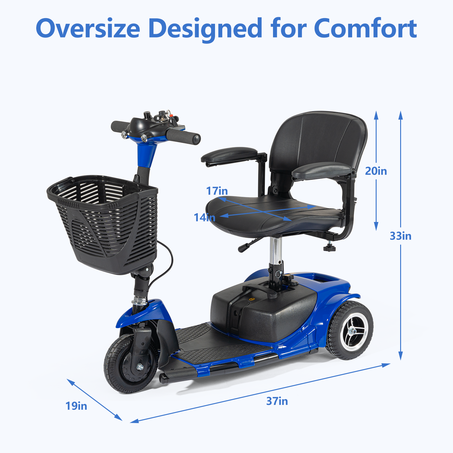 3 Wheel Folding Mobility Scooter Power Wheel Chairs Electric Long Range Portable