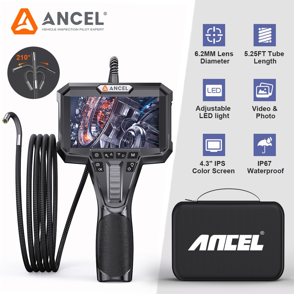ANCEL AN301 Dural Endscope Camera Borescope 6.2MM Two-way Inspection Tool