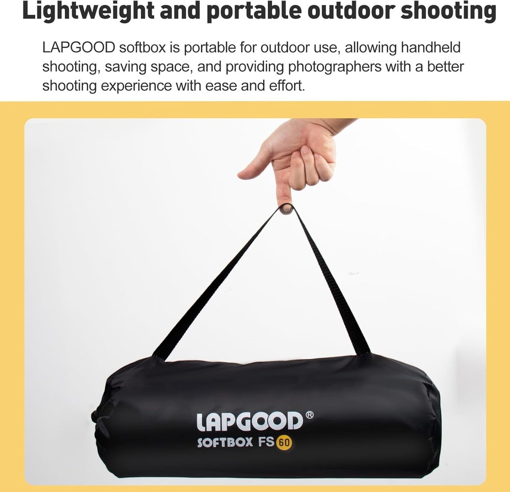 FS60 Softbox 60Cm Softboxes, Quick Release Foldable Softbox with Honeycomb Grid,