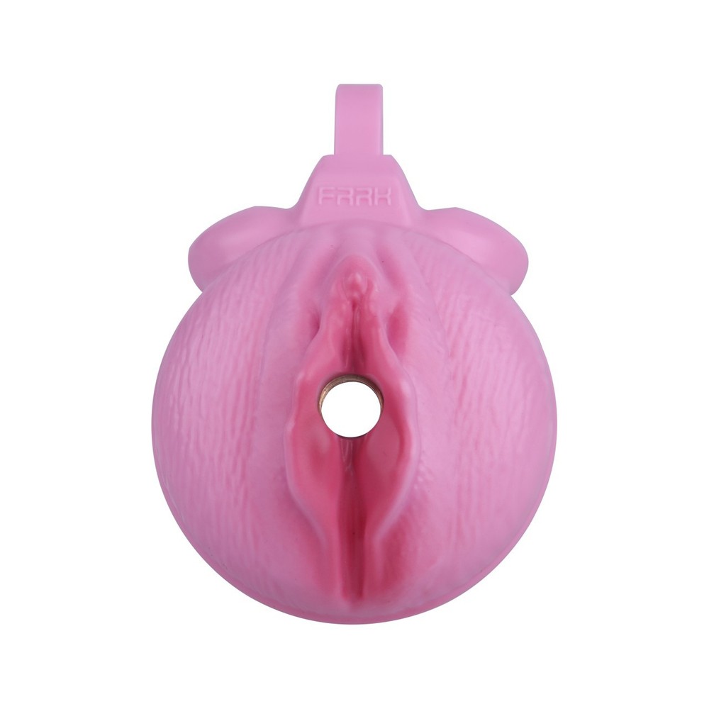 Realistic Flat Chastity Cage Sissy Device with 4 Rings & Reverse Lock, BDSM