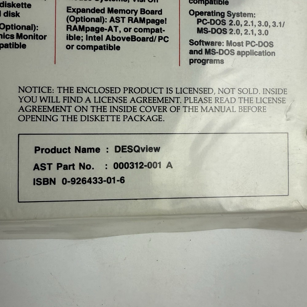 Vtg AST Special Ed DESQ View Quarterdeck Superpak Utility Software Disk IBM PC
