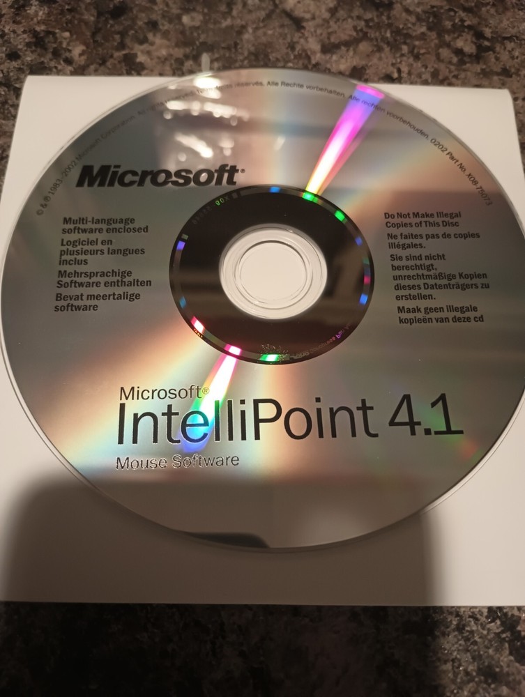 Microsoft IntelliPoint 4.1 Mouse Software CD-ROM (2002) - Disc Is Very Clean