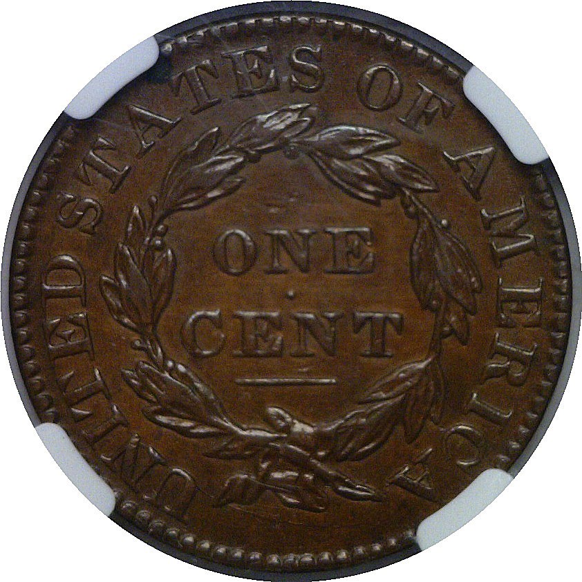 1831 Medium Letters Large Cent NGC AU-50