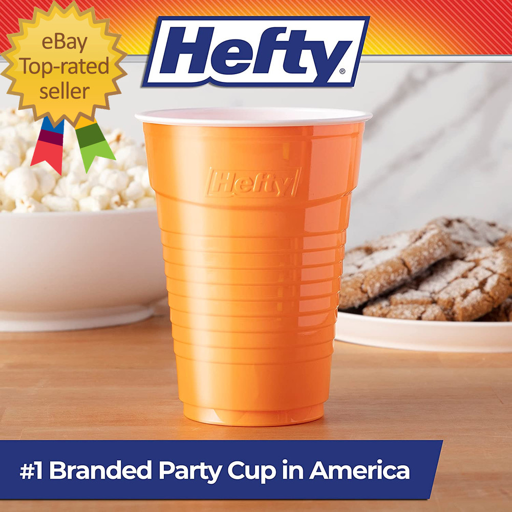 Party on Disposable Plastic Cups Assorted 16 Ounce 100 Count