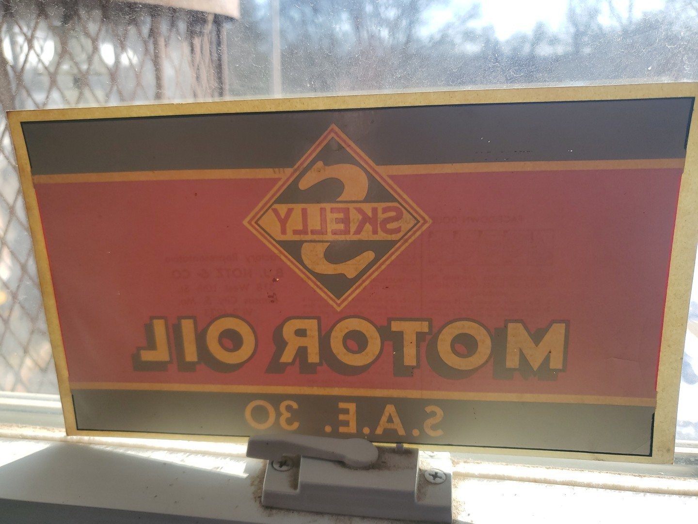 Vintage Waterslide Skelly Motor Oil SAE 30 Decal Original