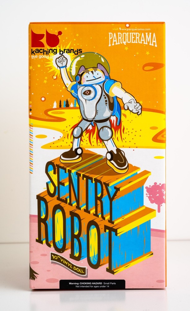 Parquerama Sentry Robot 10" Kaching Brands 2007 Signed Box