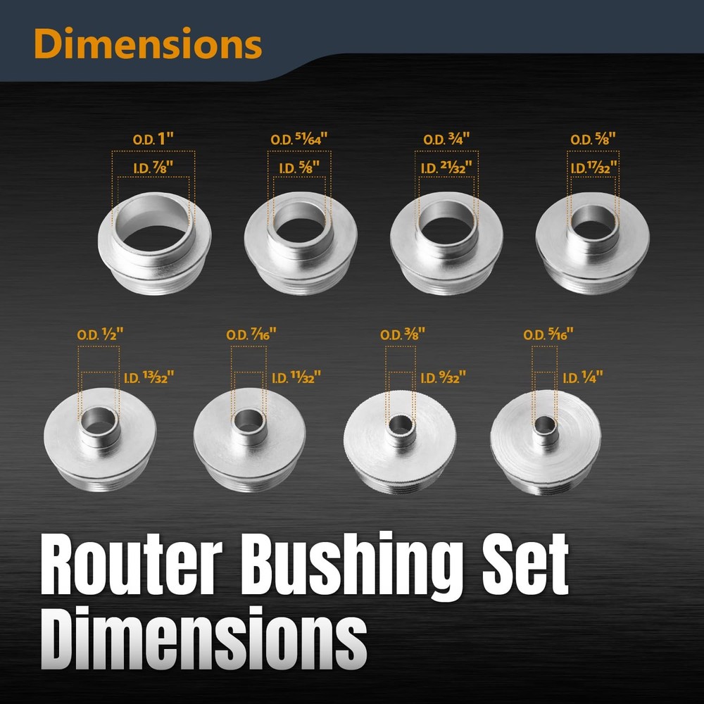 Router Guide, Router Bushing Guide Set, Router Template Guide 10 Pcs w/Storag...