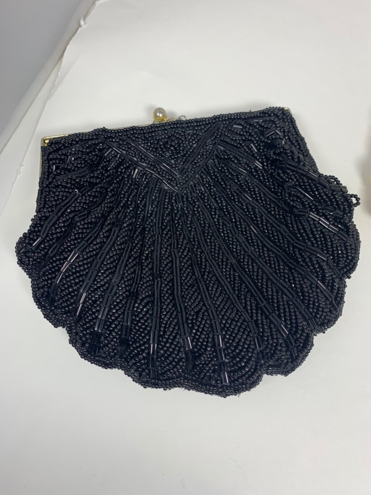2 Vintage Beaded and shell small purses Clean