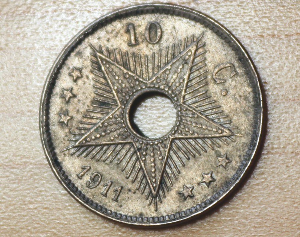 1911 Belgian Congo 10 Centimes