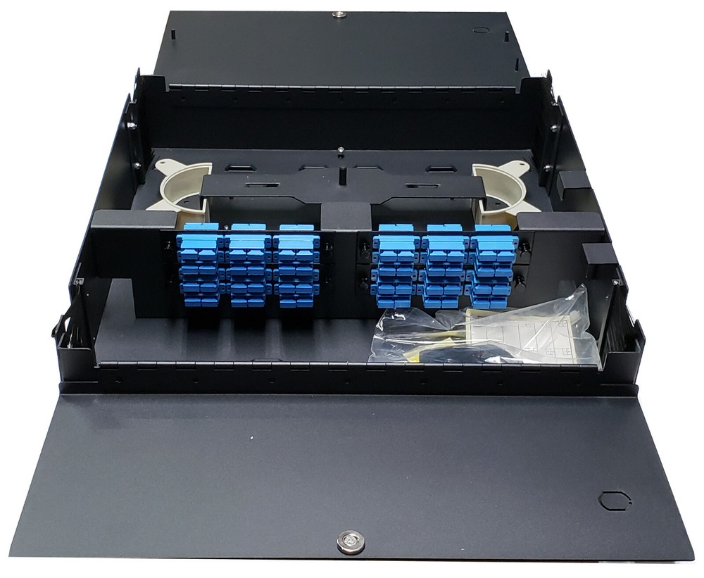 48 Fiber Dual Door Wall Mount, 24 SC Duplex Adapters, Patch Only Singlemode