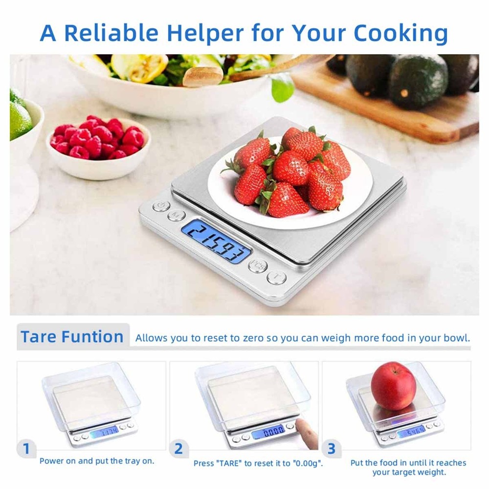0.1G Precision LCD Digital Scale 3000G For Baking Weighing Kitchen Scale