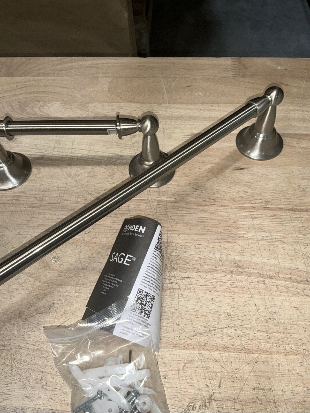 Moen Sage DN6893 3-Piece Bathroom Set Towel Bar Towel Ring TP brushed nickel