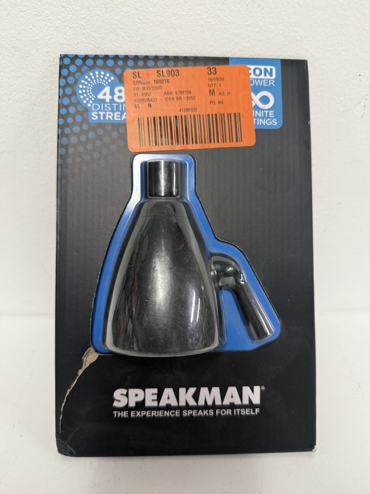 Black Speakman 3-Spray Patterns w/ 2.0 GPM 2.75 in. Wall Mount Fixed Showerhead