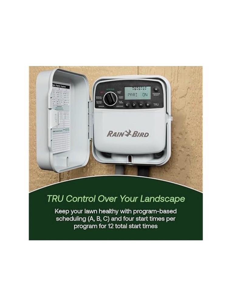 Rain Bird TRU8O Program-Based Indoor/Outdoor Irrigation Sprinkler Controller NEW