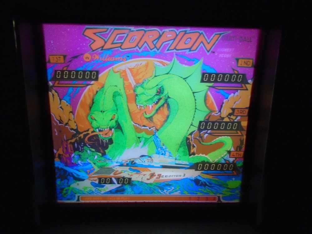 Williams Scorpion Pinball Head LED Display light box
