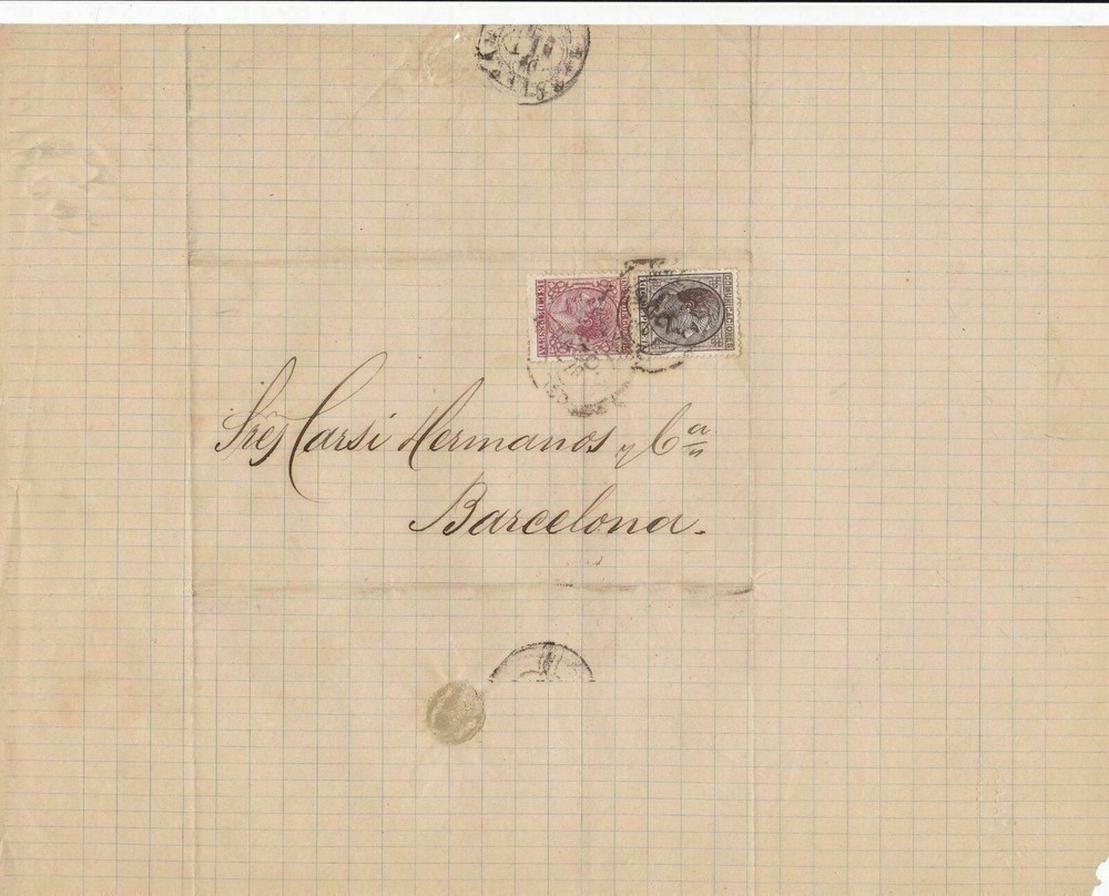 Spain 19th centuary stamps cover Ref 8348