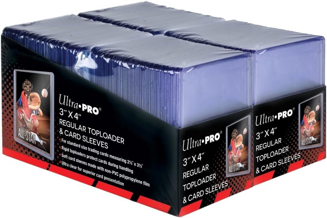 1000ct Ultra PRO 3" x 4" Regular Toploaders Standard Card 35pt  + Free Sleeves