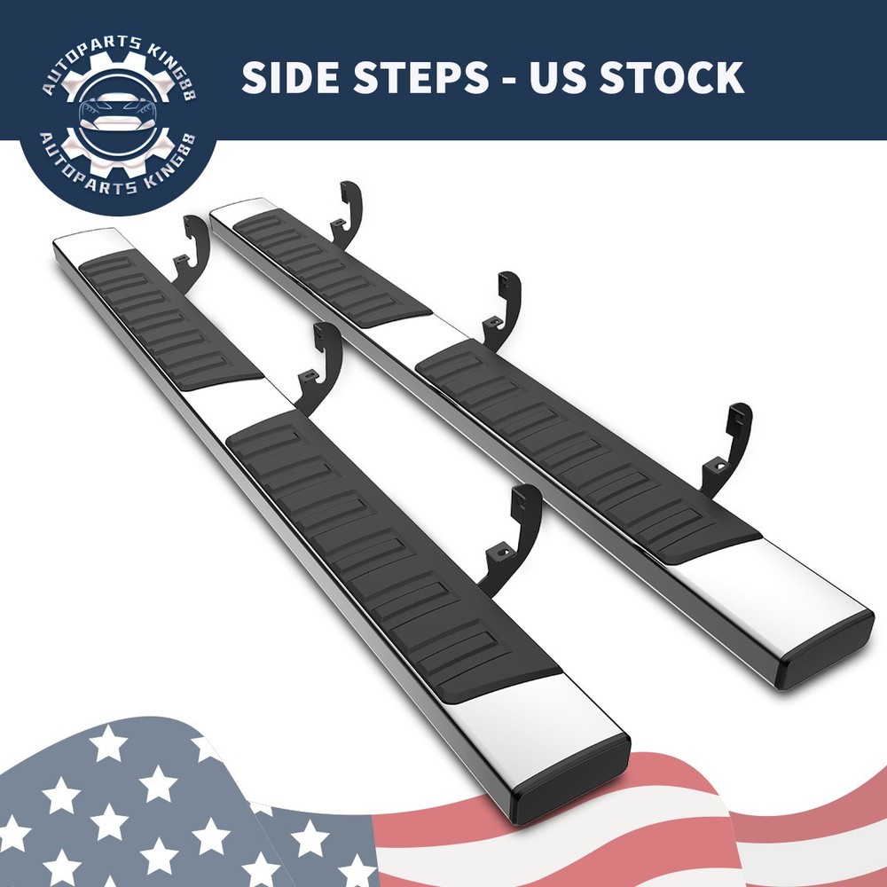 Running Boards for 2019-2026 Ram 1500 Crew Cab 6" Rectangular ABS Side Step Bars