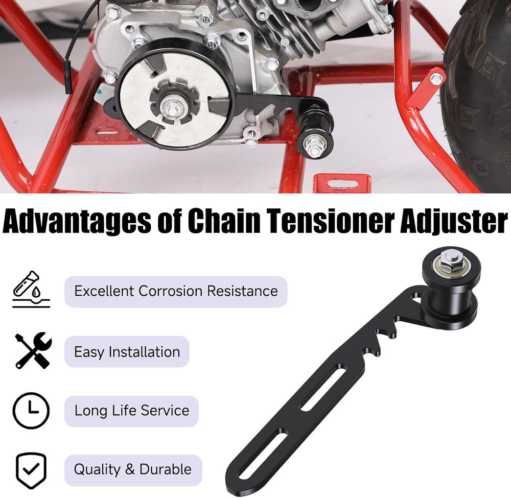 Chain Tensioner Adjuster Bracket Kit with 8Mm Chain Roller Replacement for Preda