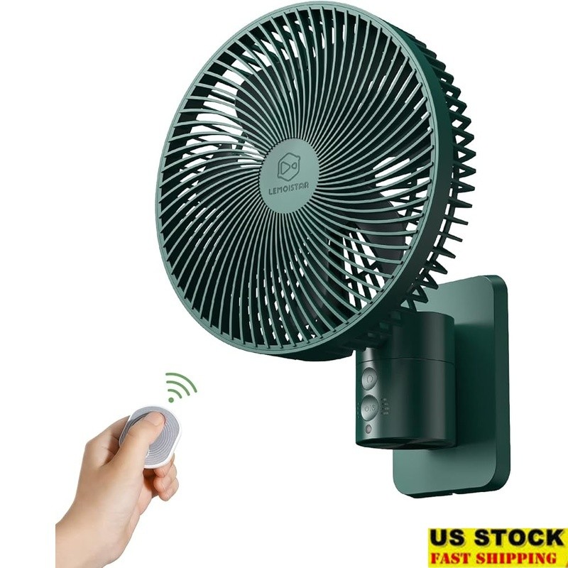 Wall Mount Oscillating Fan Remote Control Adjustable Tilt Timer 4 Speed New