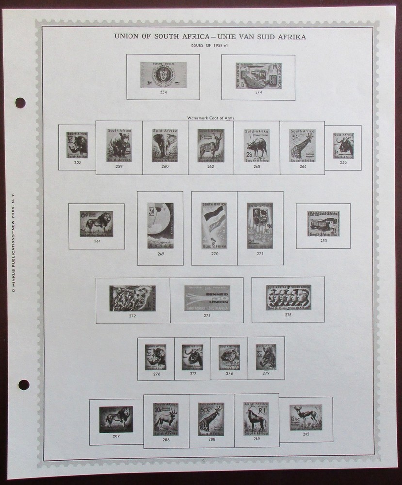 South Africa: Clean Set of Unused Minkus Supreme Global Pages to 1969