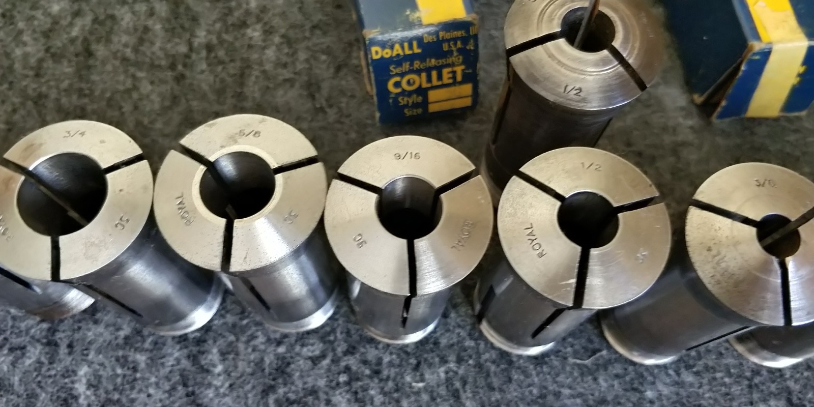 DoALL (Royal) 5C Round Collet Set 10 piece 3/16 - 1"