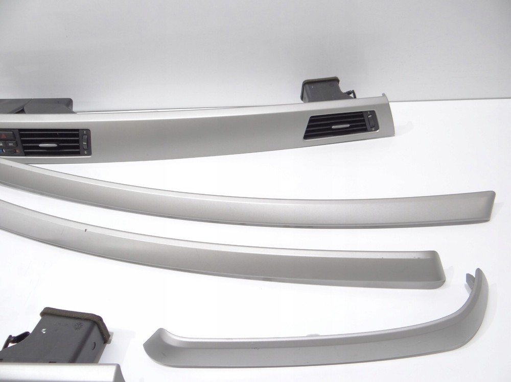 BMW 3 E90 E91 Silver Interior Trim Kit CIC Center Console Moldings Covers LHD
