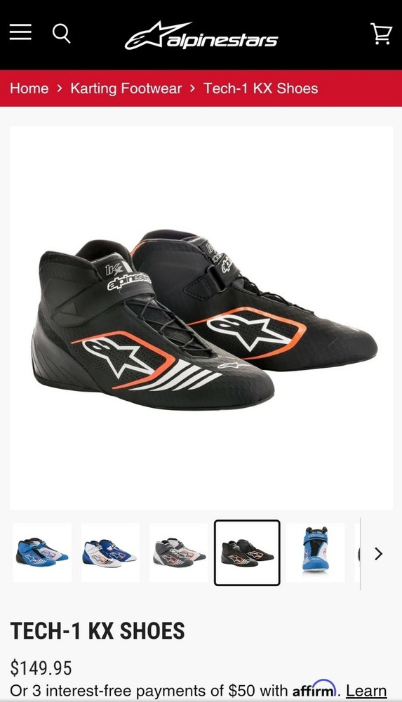 alpinestars karting shoes