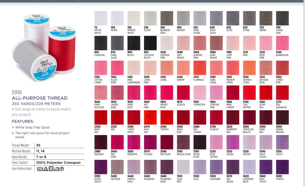 coats & clark dual duty thread xp Geranium Red 2170