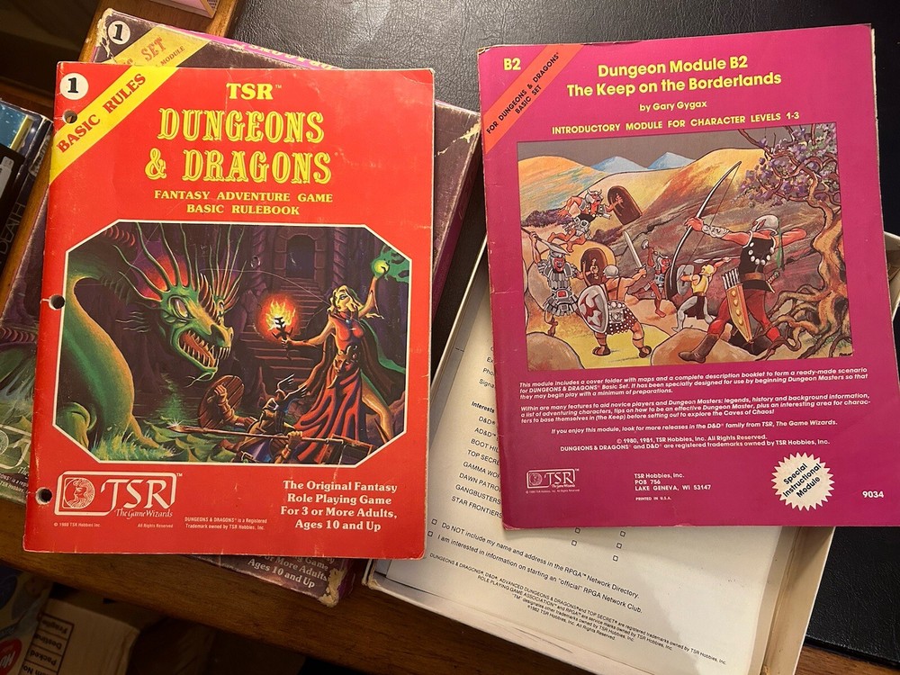 Dungeons & Dragons BASIC SET TSR 1011 Purple Box Set 1980 Module B2 Promos VG