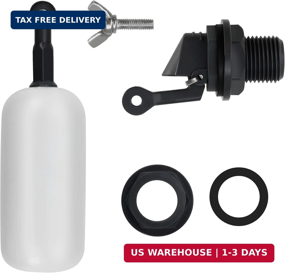 2-Pack Adjustable Arm Float Ball Valve for Automatic Water Level Control in Live