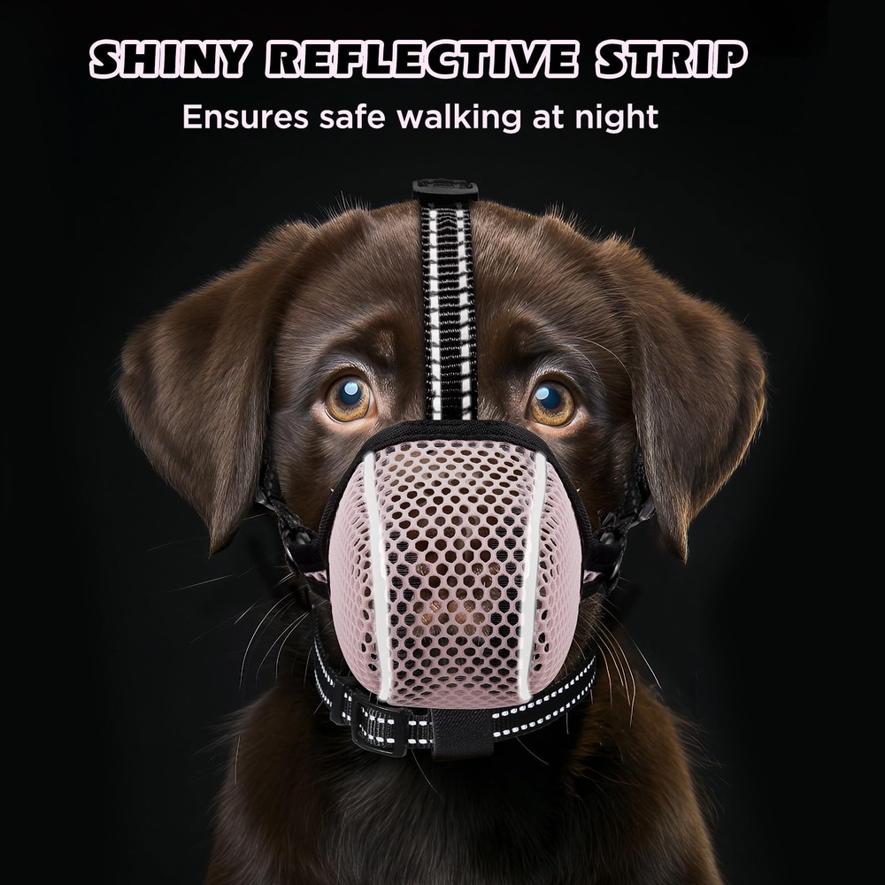 Dog Muzzle,Mesh Soft Muzzle for Small Medium Large Sized Dogs, Breathable Ref...