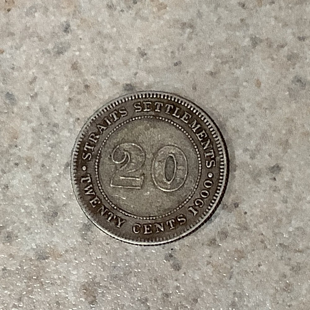 1900H STRAITS SETTLEMENTS SILVER 20 CENTS