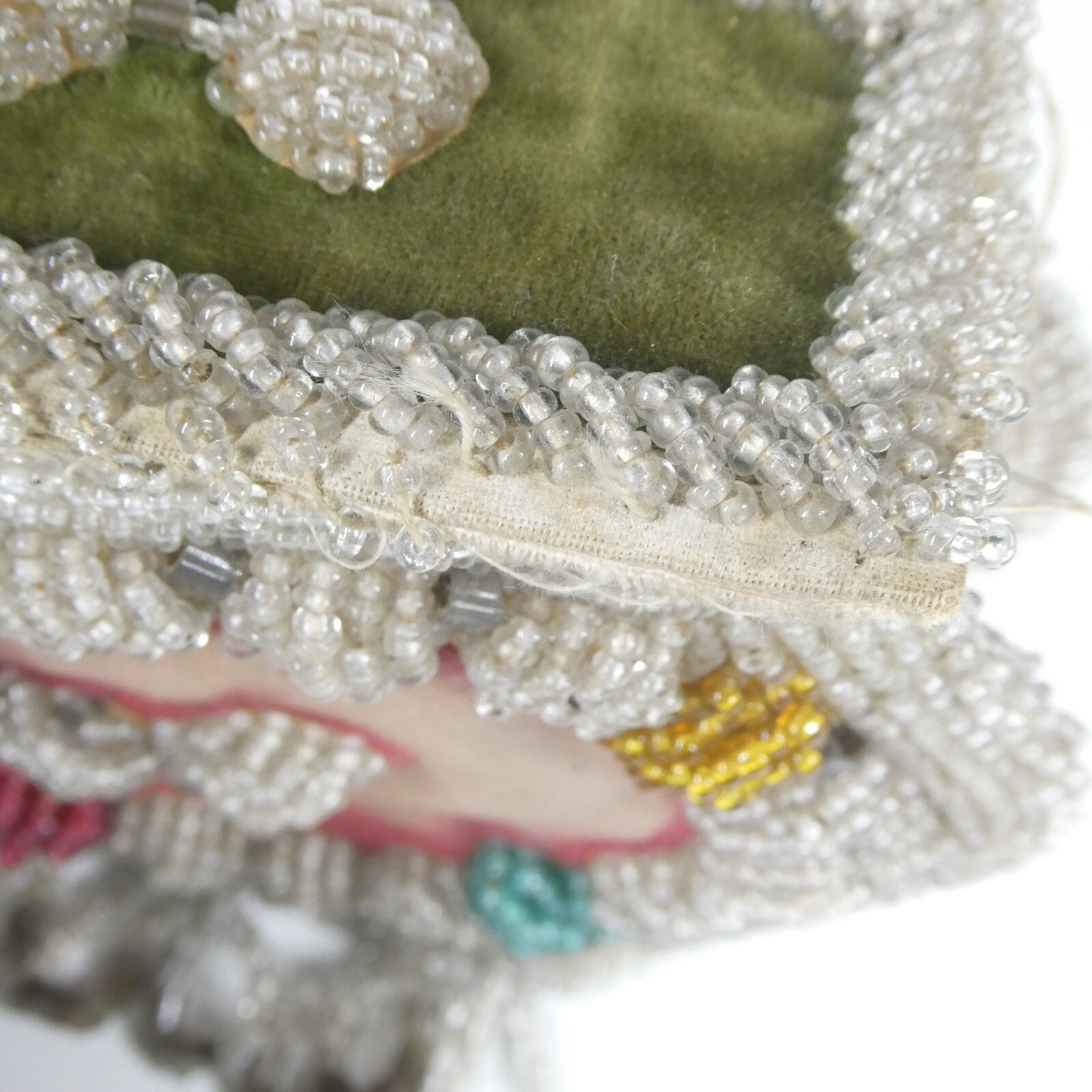 Beaded Purse Antique Iroquois? Fringed Beadwork Bag Whimsy AS IS