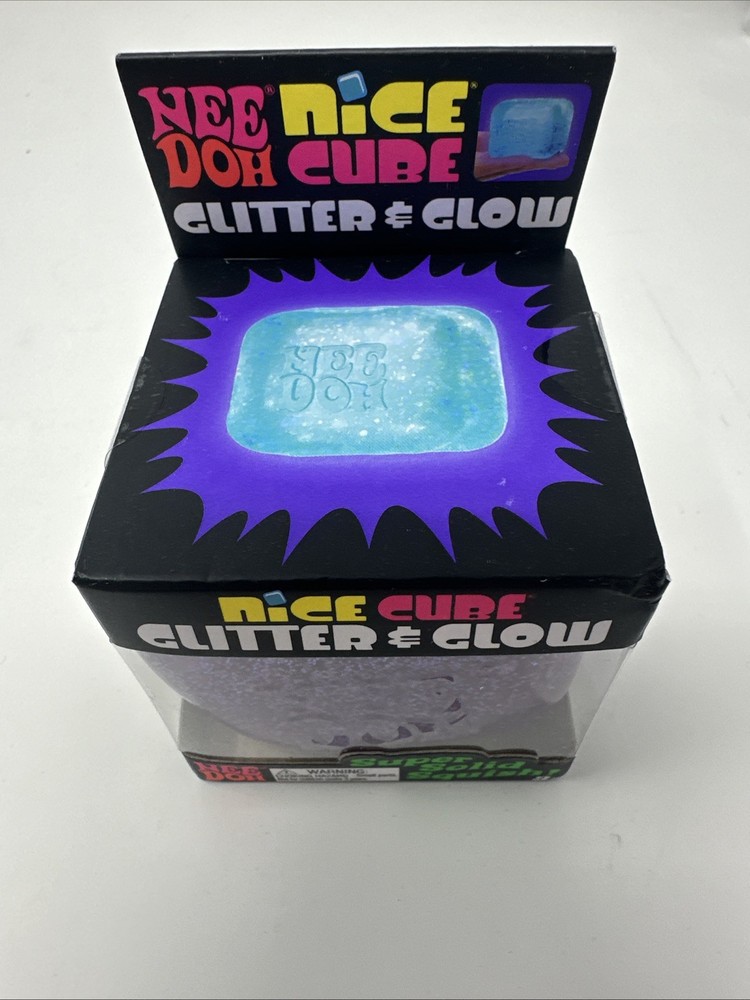 PINK NEEDOH NICE CUBE GLITTER & GLOW! NEW! SUPER SOLID SQUISH!