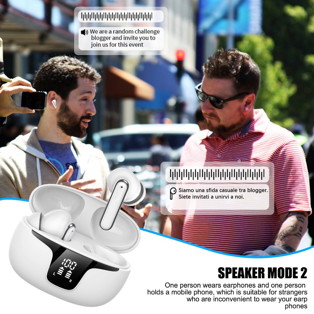 155+ Language Translator Earbuds Bluetooth Two Way Real Time Smart Translation A