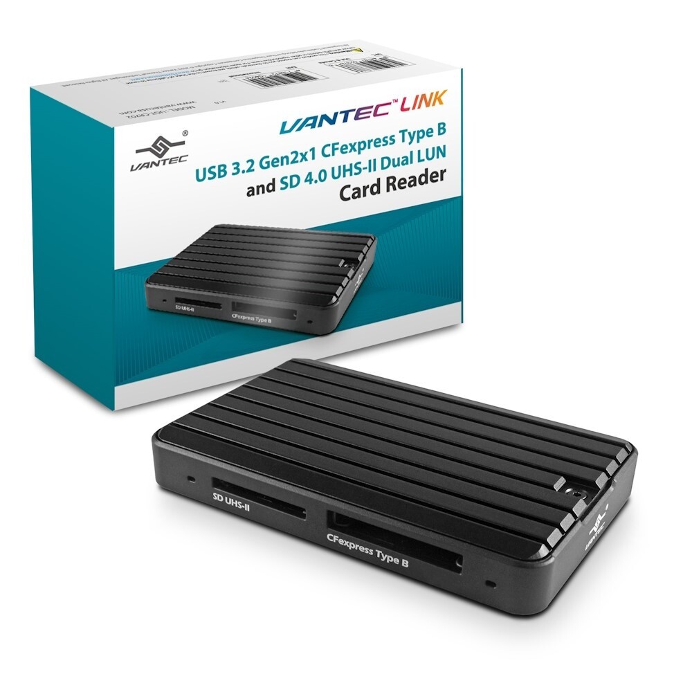 Vantec USB 3.2 Gen2x1 CFexpress Type B And SD 4.0 UHS-II Dual LUN Card Reader