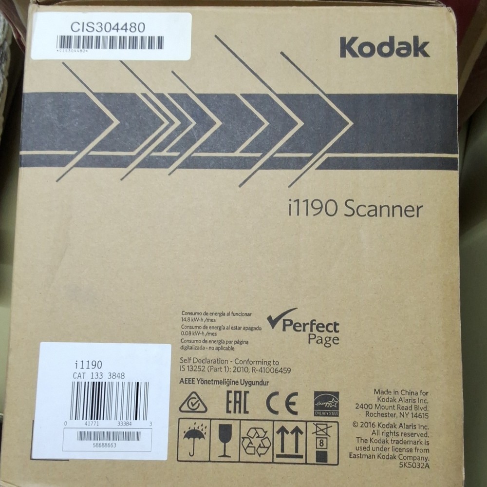 Kodak i1190 High Speed Desktop Sheetfed Document Scanner